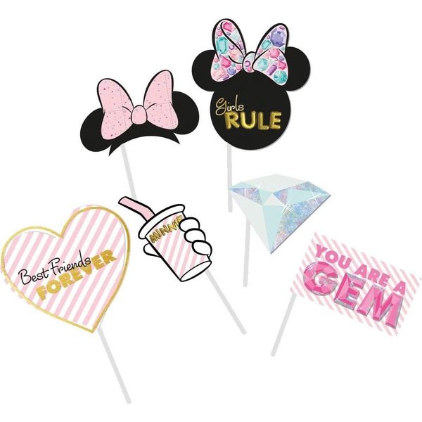 Disney - Oggetti Di Scena Per Photobooth 6-Pack - Carta SG27148 (Taglia Unica) (Rosa/Nero/Blu)-image