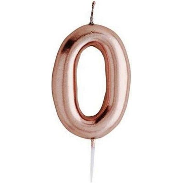 Amscan - Candela Di Compleanno "Numero 0"" - Cera, Plastica SG24881 (Taglia Unica) (Oro)"-image