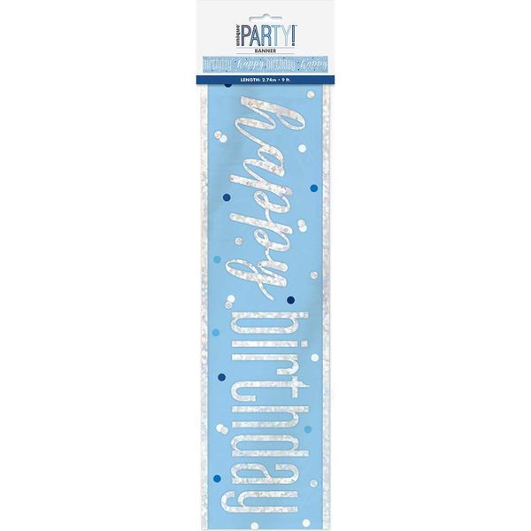 Unique Party - Prismatic - Bandiera, Lamina, 90° SG34612 (Taglia Unica) (Blu/Argento)-image