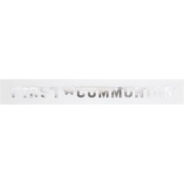 Amscan - Lettera - Bandiera, Prima Comunione SG35422 (Taglia Unica) (Bianco/Argento)-image