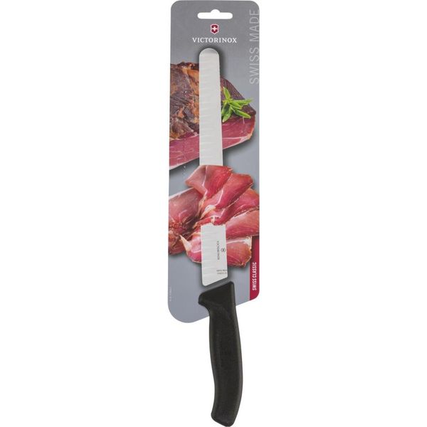 Victorinox V-6.82 23.25B Swiss Classic Schinkenmesser, 25Cm, Schwarz (V-6.82 23.25B)-image