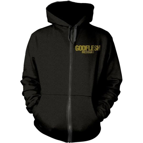 Godflesh - Felpa Con Cappuccio "Messiah"" Con Zip A Tutta Lunghezza Per Uomo/Donna Unisex PH1177 (S) (Nero)"-image