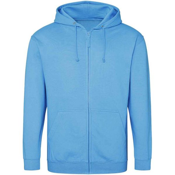 Awdis - Felpa Con Cappuccio E Zip Integrale Da Uomo PC5104 (L) (Blu Hawaiano)-image