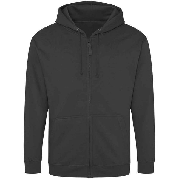 Awdis - Felpa Con Cappuccio E Zip A Tutta Lunghezza Da Uomo PC5104 (Xxl) (Grigio Tempesta)-image