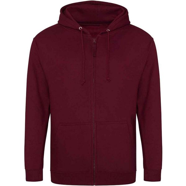 Awdis - Felpa Con Cappuccio E Zip Integrale Da Uomo PC5104 (S) (Borgogna)-image