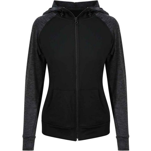 Awdis Cool - Felpa Con Cappuccio "Zoodie"" Da Donna PC5329 (Xs) (Nero/Ardesia)"-image