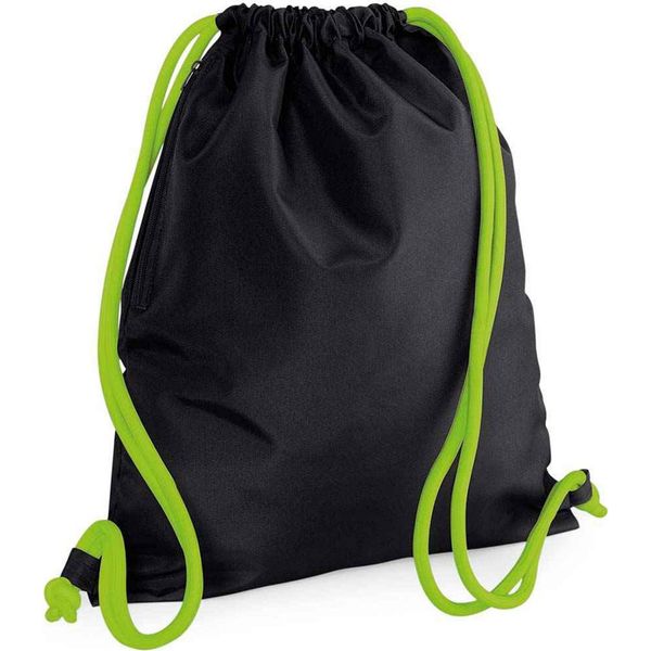 Bagbase - Borsa Da Ginnastica "Icon"" PC5456 (Taglia Unica) (Nero/Lime)"-image