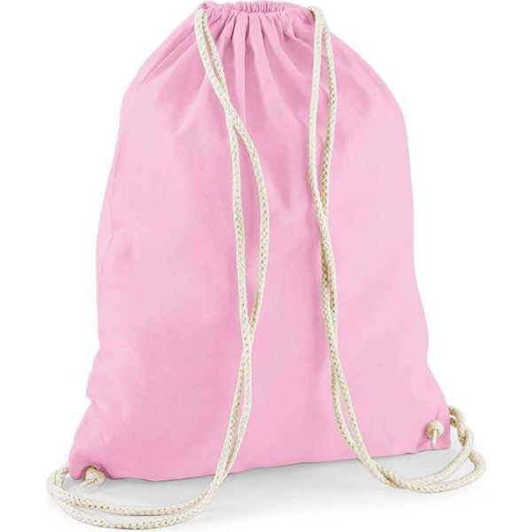Westford Mill - Borsa Da Ginnastica, Cotone PC5783 (Taglia Unica) (Rosa/Bianco)-image