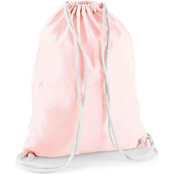 Westford Mill - Borsa Da Ginnastica, Cotone PC5783 (Taglia Unica) (Rosa Pastello/Bianco)-image