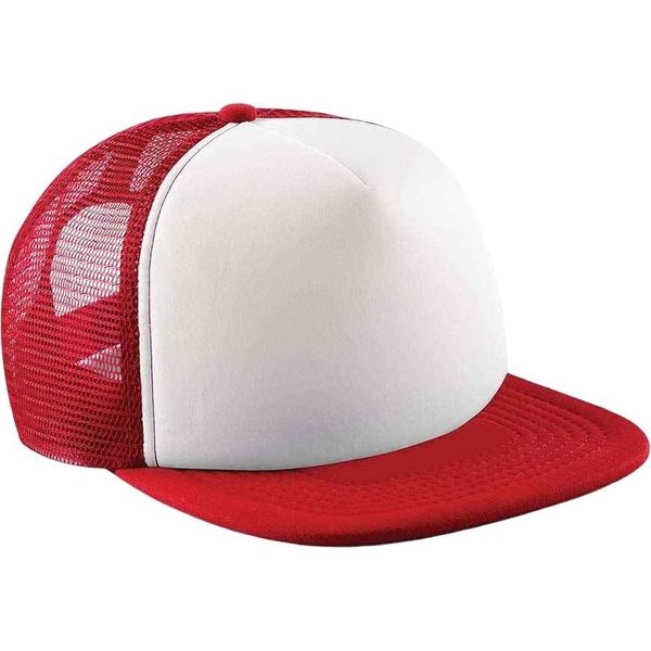 Beechfield - Cappello Trucker Snapback Per Bambini PC6924 (Taglia Unica) (Rosso/Bianco)-image