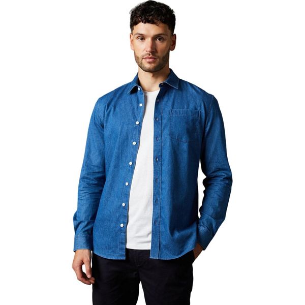 Burton - Camicia Da Uomo A Maniche Lunghe BW1722 (L) (Blu Medio)-image