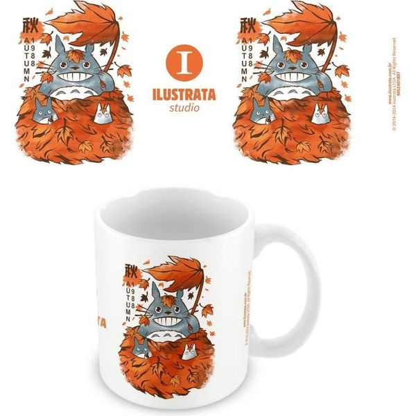 Ilustrata - Tazza Da Caffè "My Neighbour Autumn"" PM10327 (Taglia Unica) (Bianco/Rosso)"-image