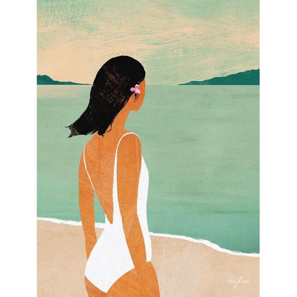 Henry Rivers - Leinwanddruck "Beach Girl Iii"" PM10477 (40 Cm X 30 Cm) (Blau/Weiß)"-image