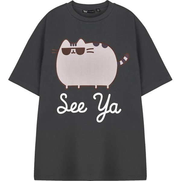 Pusheen - Maglietta "See Ya"" Per Uomo/Donna Unisex A Maniche Corte NS8522 (3XL) (Carbone)"-image