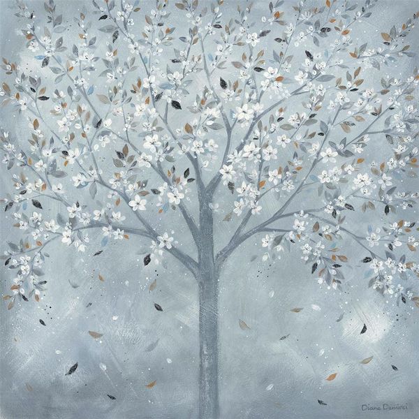 Diane Demirci - Leinwanddruck "Foglie Scintillanti"" PM10822 (40 Cm X 30 Cm) (Grau/Weiß/Braun)"-image