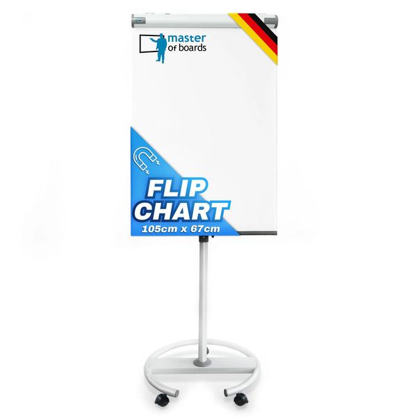 Lavagna A Fogli Mobili Shark Base Su Rotelle Altezza Regolabile 73 X 104 Cm-image