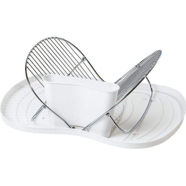 Scolapiatti Excellent Houseware, Polipropilene/Acciaio Inox, 46X36 Cm, Bianco-image