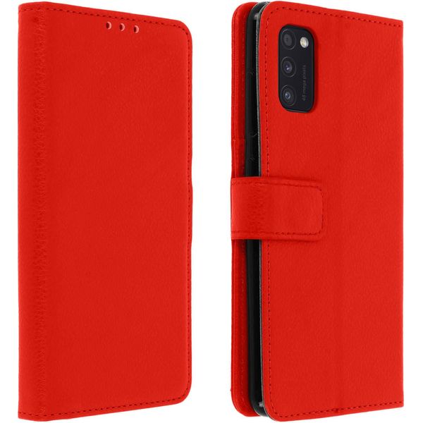 Samsung Galaxy A41: Flip Cover Con Slot Per Schede E Funzione Stand - Rosso-image