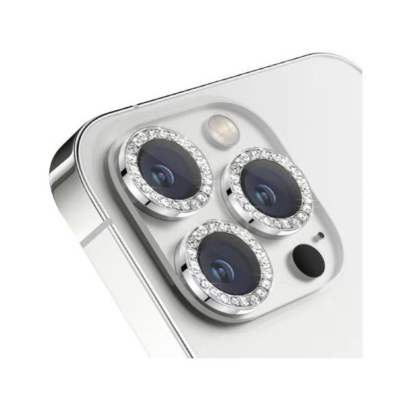Inf Protezione Fotocamera Con Strass Confezione Da 2 D'argento-image