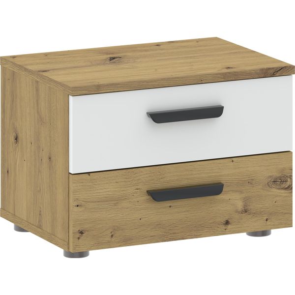 Comodino Richmond - Rovere Artisan / Bianco-image