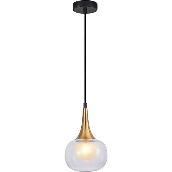 Konila Italux Lampada A Sospensione In Ottone E Vetro PND-99709-1-BRO-CL-image