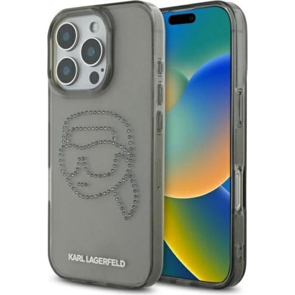 Karl Lagerfeld Klhcp16Xhkhdcelk Iphone 16 Pro Max 6.9 Czarny/Nero Custodia Rigida Iml Strass Karl Head-image
