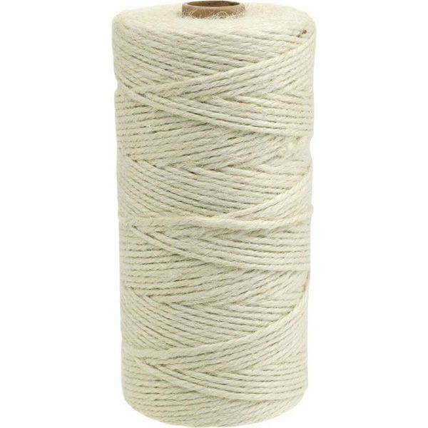 Corda Di Iuta 3 Mm Sbiancata - Corda Di Iuta Naturale, 200 M - Ideale Per L'artigianato, Il Giardino, La Decorazione-image