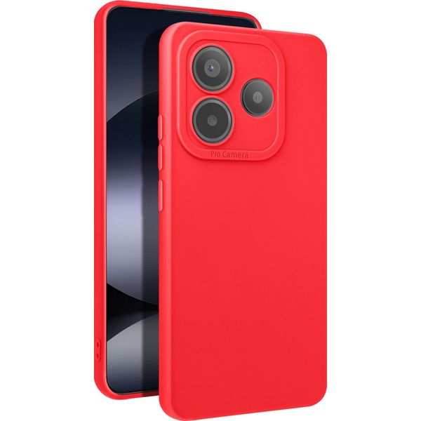 Avizar, Custodia Per Xiaomi Redmi Note 14 5G Protezione Della Fotocamera In Silicone Morbido, Rosso-image
