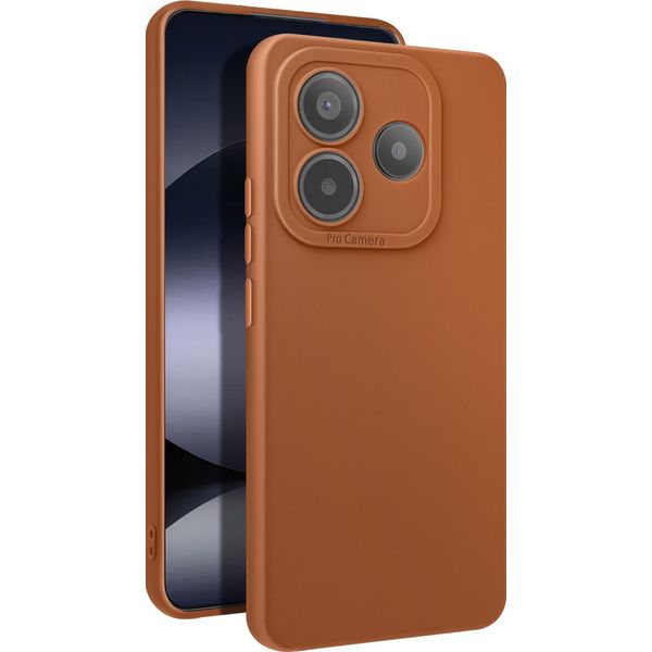 Avizar, Custodia Per Xiaomi Redmi Note 14 5G Protezione Della Fotocamera In Silicone Morbido, Marrone-image