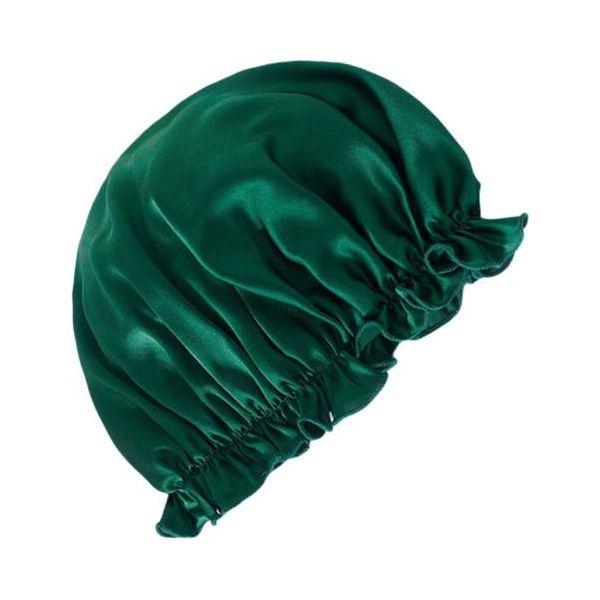 Inf Cuffia Da Notte In Seta Al 100% Per Donna, Morbida Sciarpa Per Dormire Verde Scuro L-image