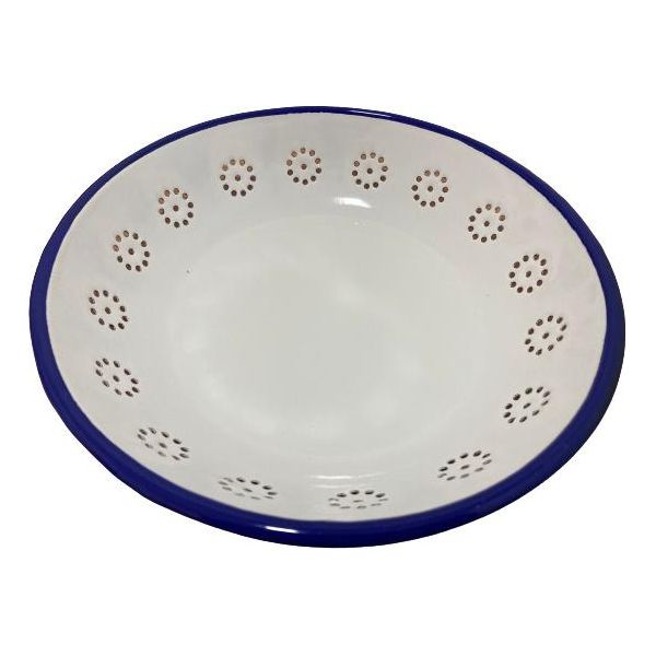 Cestino Per Il Pane Ibili-Blanca, Acciaio Smaltato, 24X4,5 Cm, Bianco/Blu-image