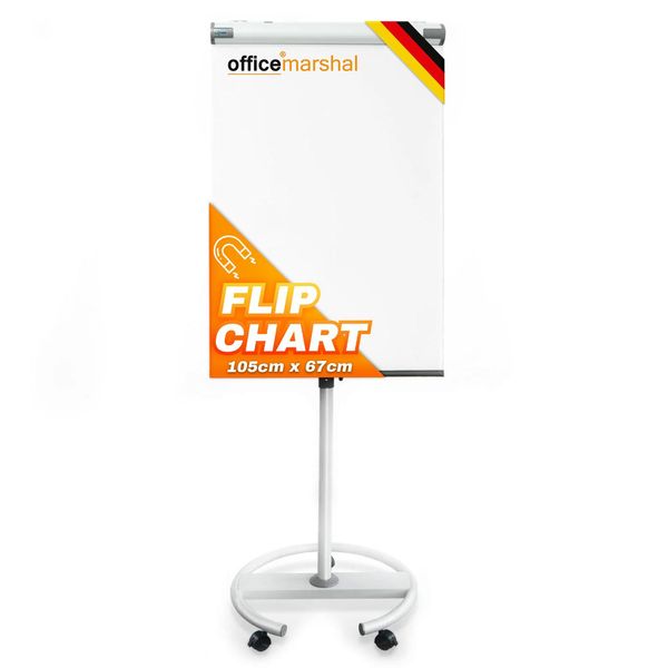Office Marshal Lavagna A Fogli Mobili "Shark"" Modello Flessibile E Regolabile In Altezza Con Base Su Rotelle"-image