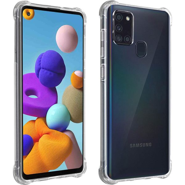 Akashi, Akashi Samsung Galaxy A21S Custodia In Silicone, Antiurto, Trasparente-image