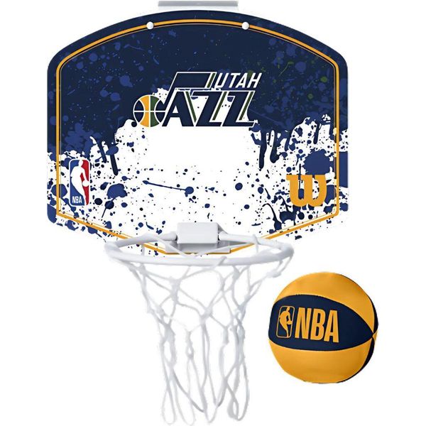 Wilson Nba Team Utah Jazz Mini Hoop WZ6010102, Tabellone Da Basket, Unisex, Giallo, Taglia: Unica-image