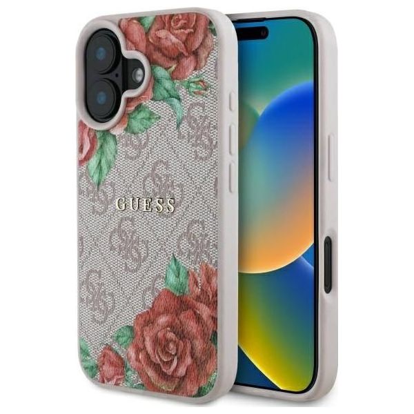 Guess Guhmp16Sp4Ropemcp Iphone 16 6.1 RóżOwy/Rosa Custodia Rigida 4G Fiori Stampa Magsafe-image