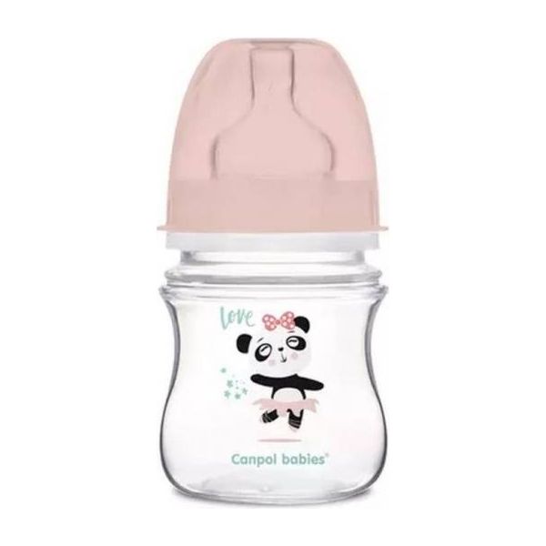 Canpol Babies Bottiglia A Bocca Larga, Animali Esotici, 120 Ml - Rosa-image