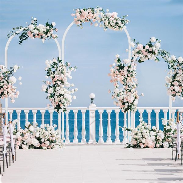 Wisfor Set Di 3 Archi Di Nozze In Metallo, Fai Da Te Decorativo Giardino Sfondo Arco Cornice Fiore Arco Matrimonio Per Ricevimento Di Nozze Decorazione All'aperto Indo-image