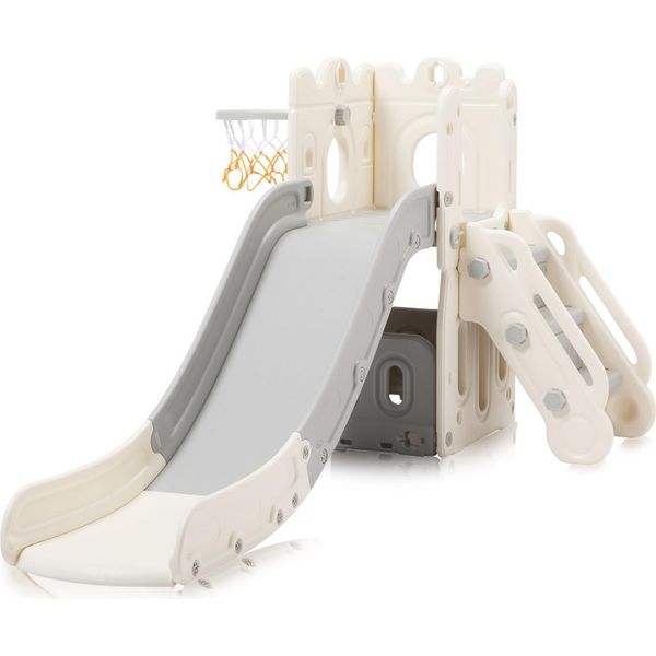 Scivolo Per Bambini Baby Vivo / Scivolo Con Canestro - Castle In Grigio / Beige-image