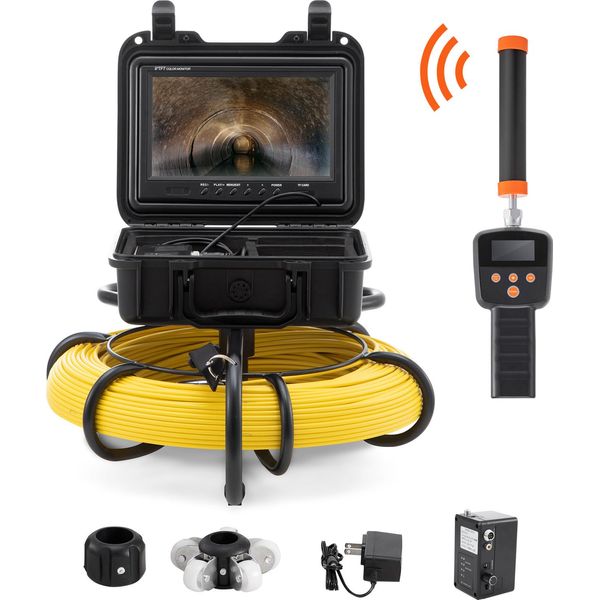 Succebuy Telecamera Per Fognature Telecamera Per Ispezione Tubi Con Sonda 512Hz, Schermo 9In 720P, 300 Ft-image