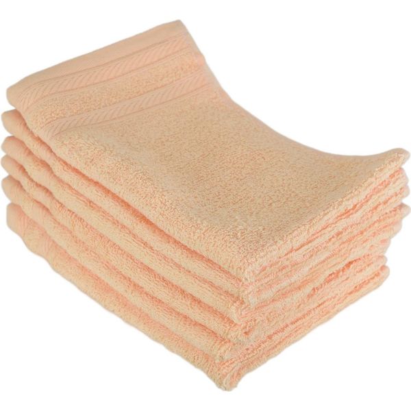 Set Di Asciugamani In Spugna Uni Salmone 30X50 Cm - 6 Pz-image