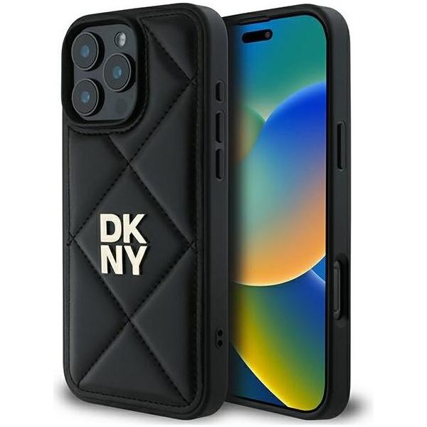 Dkny Dkhcp16Lpqdslk Iphone 16 Pro 6.3Czarny/Nero Logo Pila Trapuntata-image