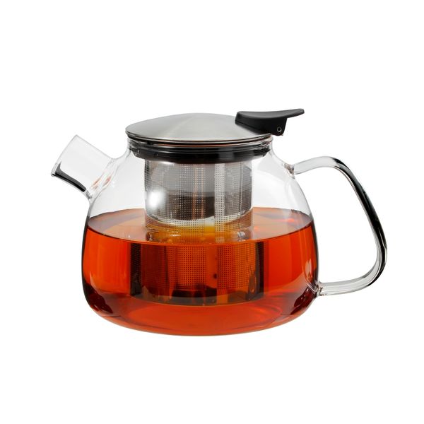 Teiera Maxxo 800Ml In Vetro Borosilicato, Filtro E Coperchio Inox, Artigianale, Lavabile In Lavastoviglie, Per Tè Sfuso E Tisane-image