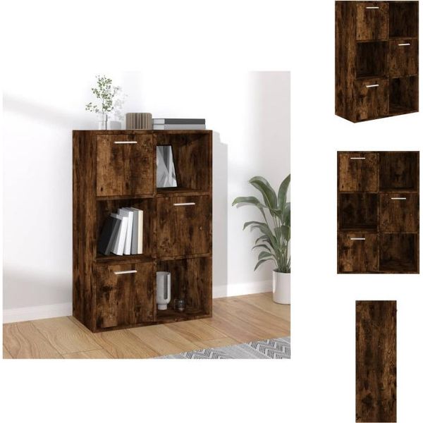Vidaxl Armadio Portaoggetti In Rovere Fumé 60X29,5X90 Cm - Librerie E Scaffalature-image
