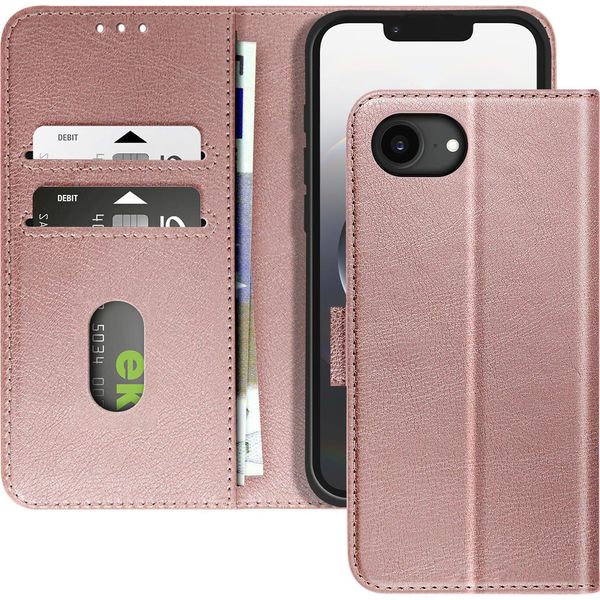 Avizar, Custodia Per Iphone 16E Portafoglio Con Patta E Supporto Video, Oro Rosa-image