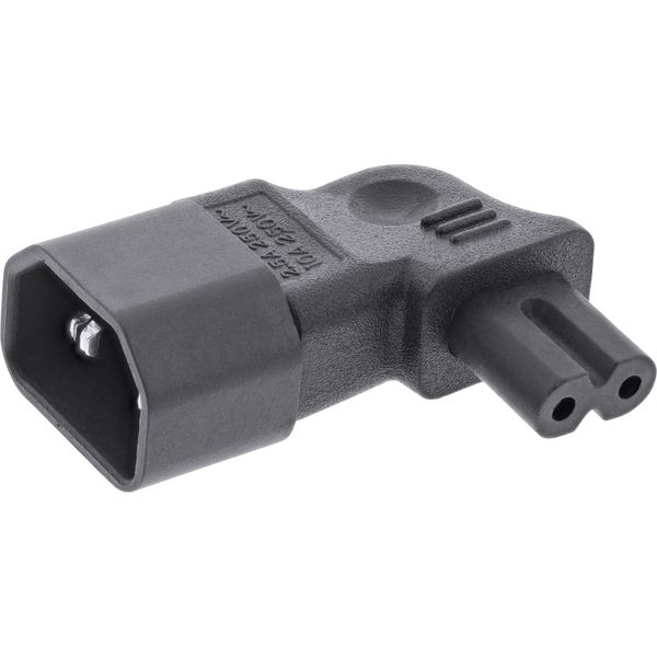Inline® Adattatore Di Rete Iec 60320 C14 / C7, L/R Angolato, Da 3 Poli Ad 2 Poli-image