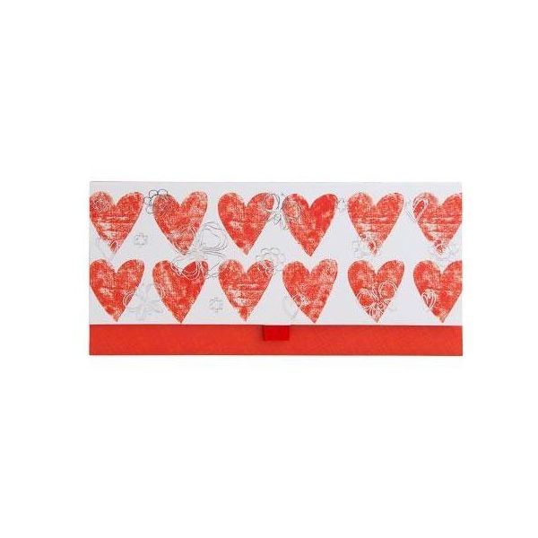 Artebene Busta Porta Soldi Cuori-Rosso-Argento-image