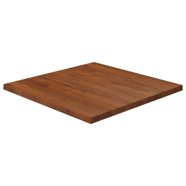 The Living Store Piano Del Tavolo Quadrato Marrone Scuro 60X60X2,5Cm Rovere Trattato-image