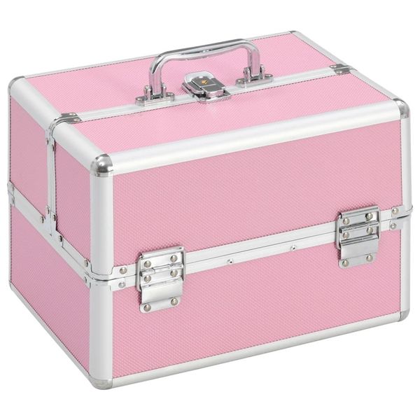 The Living Store Astuccio Per Cosmetici 22X30X21 Cm Rosa Alluminio-image