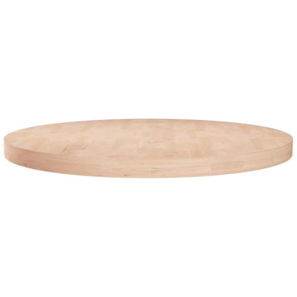 The Living Store Piano Del Tavolo Rotondo Ø70X4 Cm Rovere Massiccio Non Trattato-image