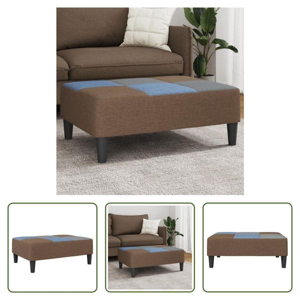 The Living Store Sgabello Patchwork 77X55X31 Cm In Tessuto-image